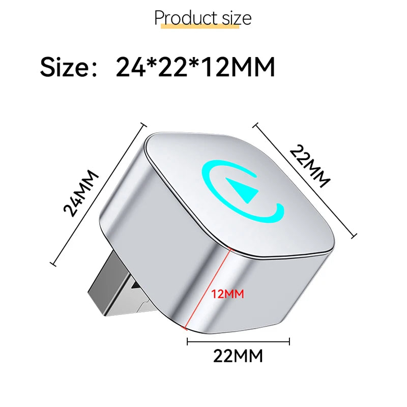 CarPlay wireless adapter wired to wireless CarPlay/Android Auto automatic plug and play, suitable for iPhone and Android