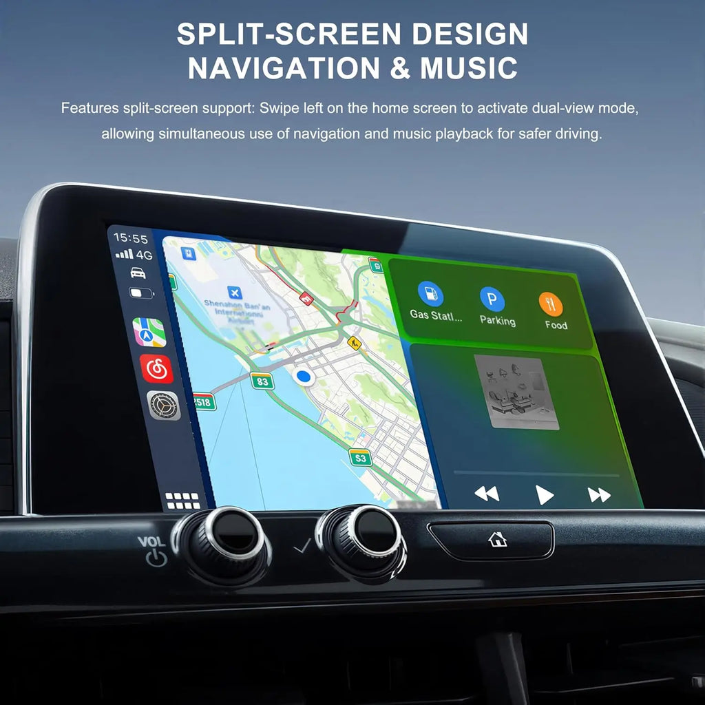 CarPlay wireless adapter wired to wireless CarPlay/Android Auto automatic plug and play, suitable for iPhone and Android