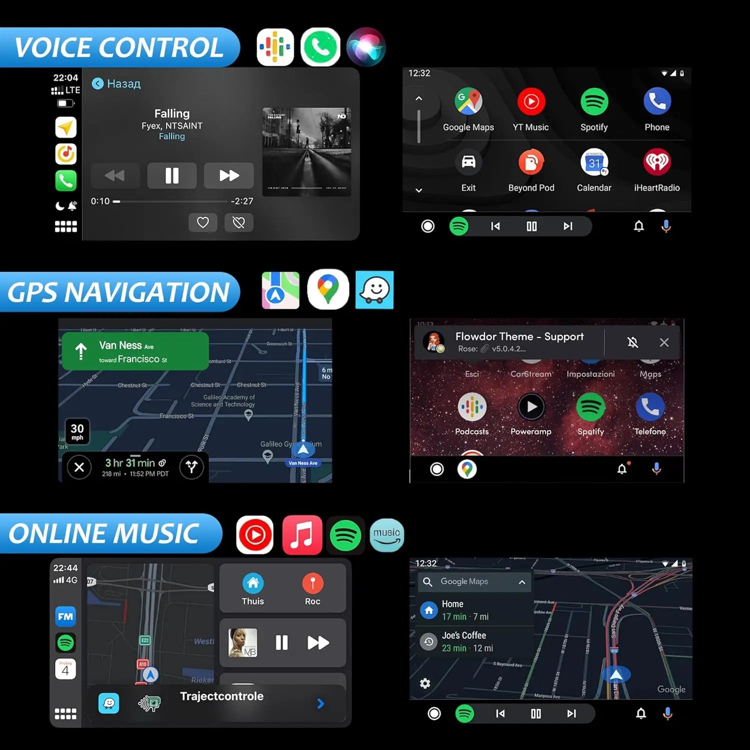CarPlay wireless adapter wired to wireless CarPlay/Android Auto automatic plug and play, suitable for iPhone and Android