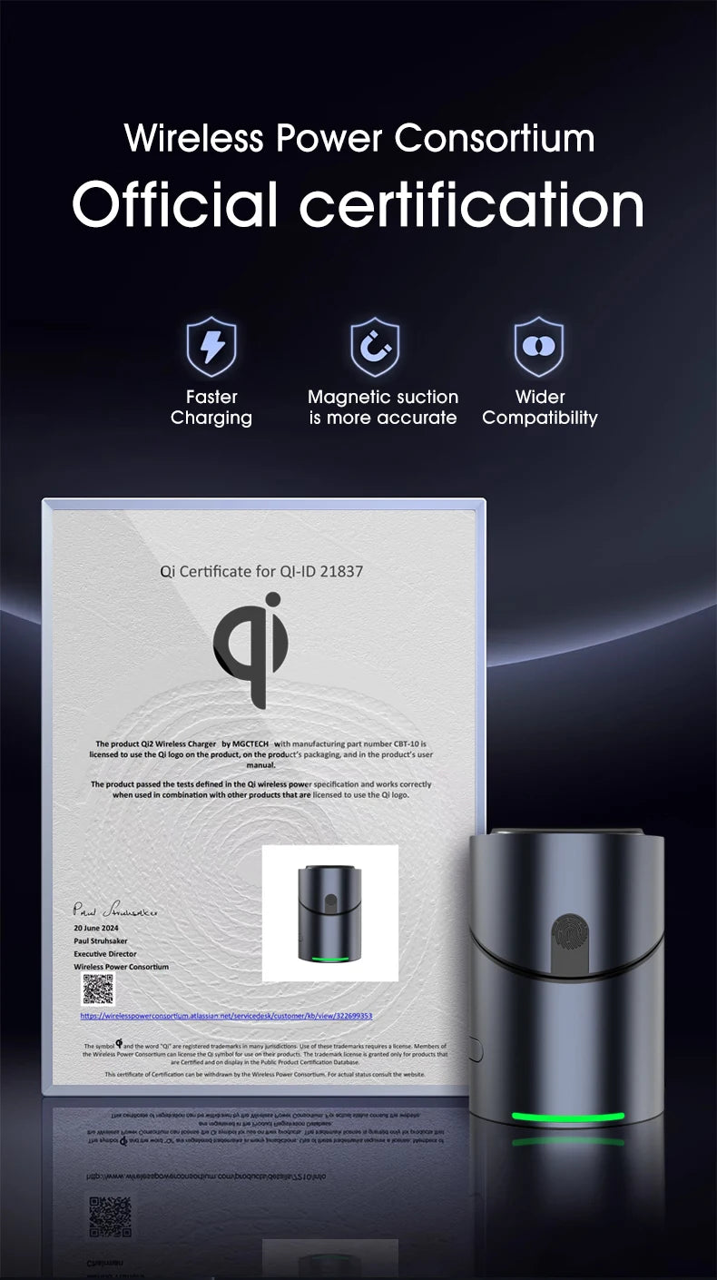 3 in 1 Wireless Charging Station for iPhone16/15/14/13/12 AirPods iWatch for Magsafe Rotation qi2 15W Fast Charging Station